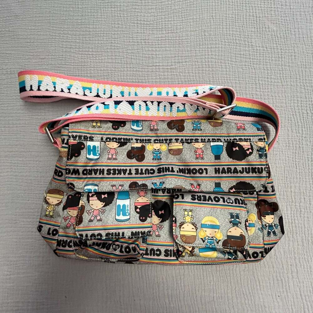 Harajuku Lovers Y2K Gwen Stefani Cartoon Graphic Crossbody Messenger Bag